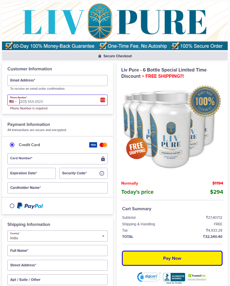 LIVPURE-order-page